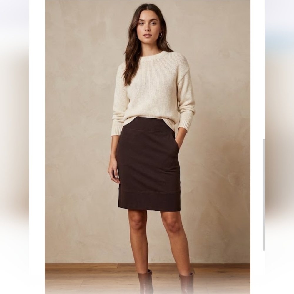 Free People Coffee Brown Pencil Skirt